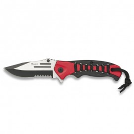 knife FOS Red/Black 9.3 cm with lace and clip