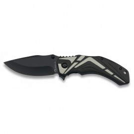 Couteau Noir/Gris 8.5 cm, avec clip