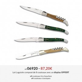 LAGUIOLE display per 8 knifes assorted