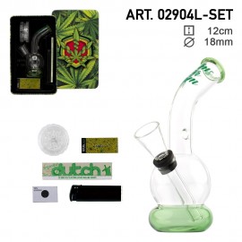 giftset bong Greenline 12 cm Ø 18 mm with accessories