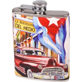 hip Flask stainless steel/leather design CUBA 70z/210ml