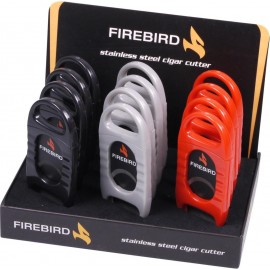 Coupe cigares Firebird lame noire, 3 coloris assortis, display de 12