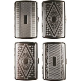 Metal cigarette case chrome for 20 pcs assorted per 6 pcs