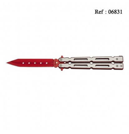 Couteau Papillon 11.5 cm Rouge/Acier