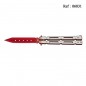 Knife Papillon 11.5 cm Red/Satin Chrom