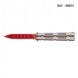 Knife Papillon 11.5 cm Red/Satin Chrom