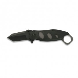 Knife 6.5 cm Black Mat with clip