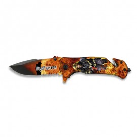 Knife FOS 8 cm Firefighter 3 D, with clip