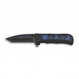Couteau Ninja/Nunchaku 9 cm Noir, avec clip