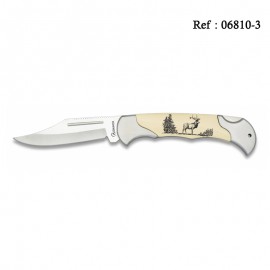 Couteau 8 cm Cerf, manche ABS Blanc