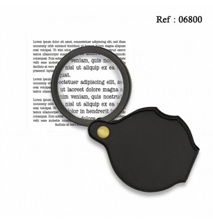 Black pocket magnifyin glass 5.7 x 5.7 cm