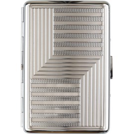 Cigarette case JCchrom plated with embossed design 100 MM for 16 cig.