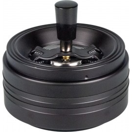 Spinning ashtray black rubber, diameter 11 cm
