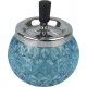 Spinning glass ashtray blue, diameter 12 cm