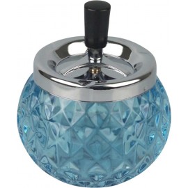 Spinning glass ashtray blue, diameter 12 cm