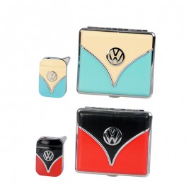 Cigarete case with lighter VW 2 colors assorted in gift box, per 3pcs