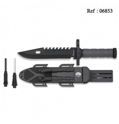 knife black 19 cm with saw