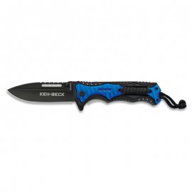 Couteau Keh-Beck 9 cm Noir/Bleu, avec clip