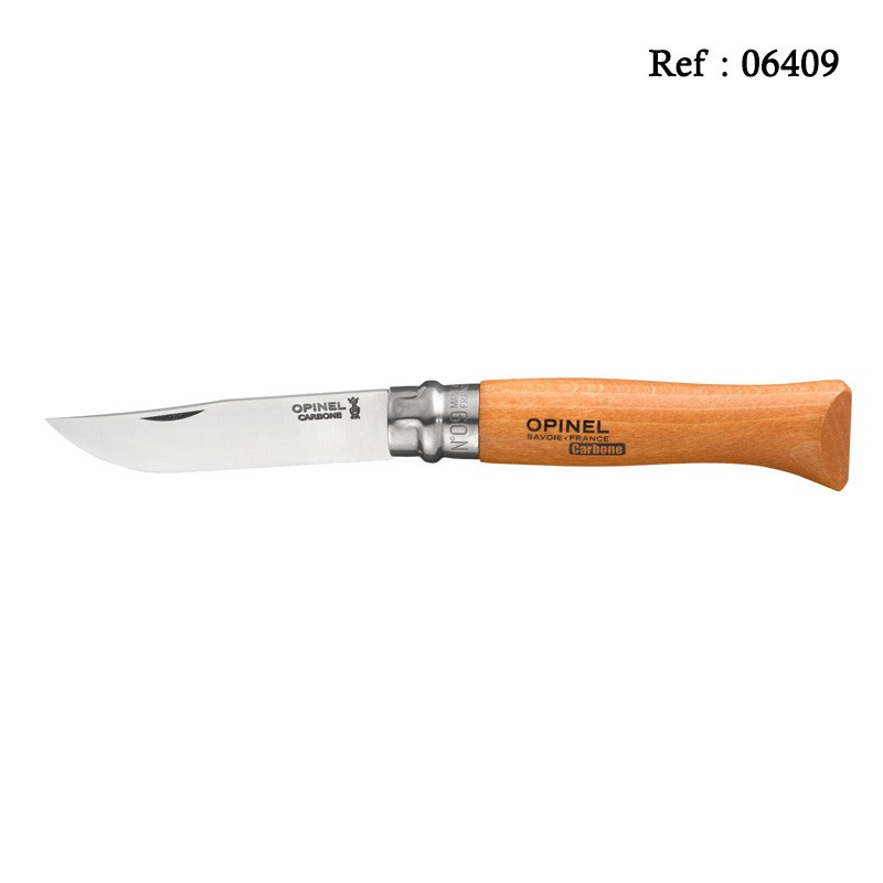 Couteau OPINEL N°09 carbone 9cm, boîte de 12