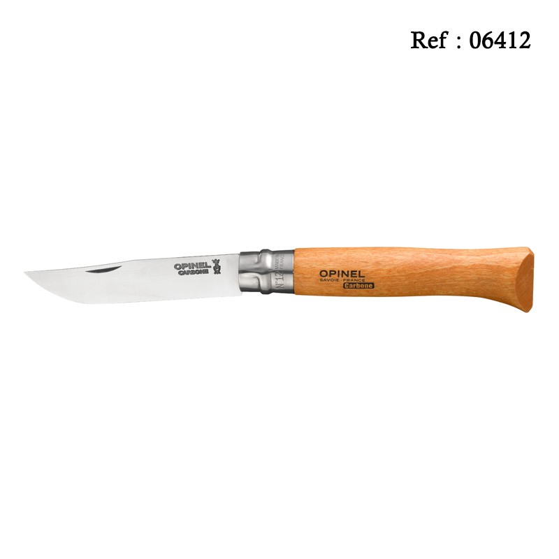 Couteau OPINEL N°12 carbone 12cm, boîte de 6