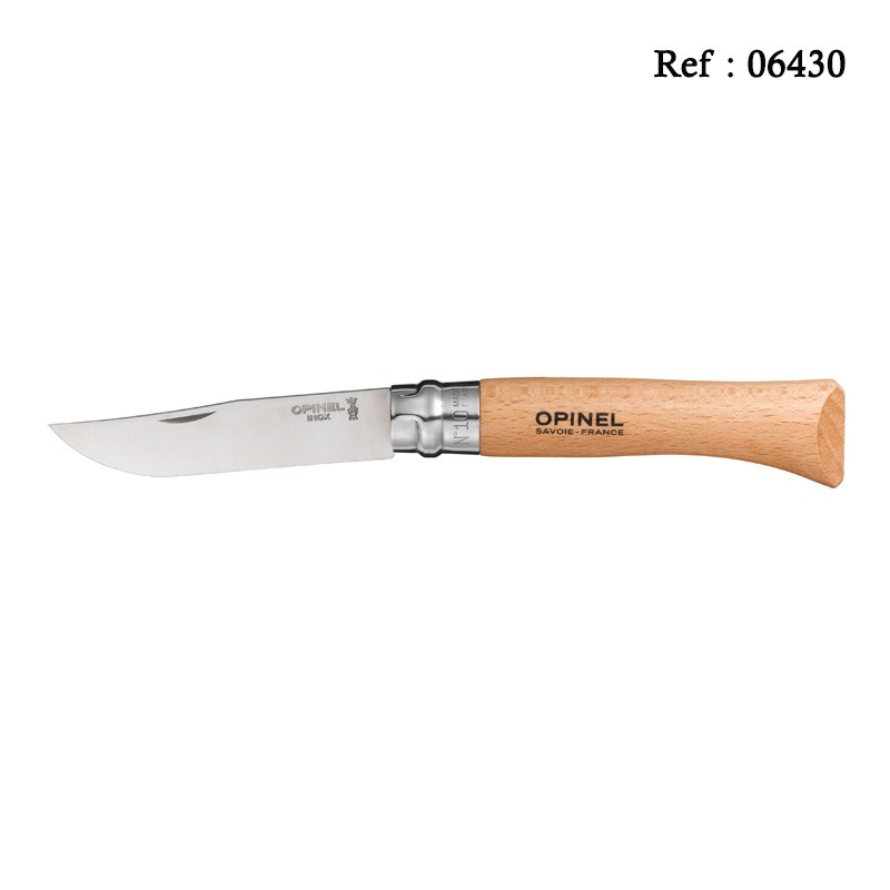 Couteau OPINEL N°10 inox 10cm, boîte de 6