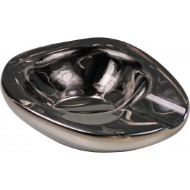 Cigar ashtray crystal glass oval grey 1 rest