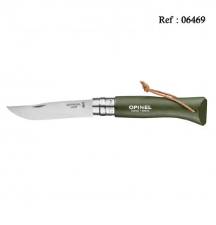 Couteau OPINEL N°08 Baroudeur Kaki Inox, 8.5 cm