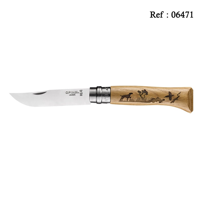 Couteau OPINEL N°08 Animalia Chien Inox, 8.5 cm