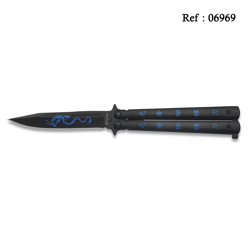 knife balisong night fighter II black 10.5 cm