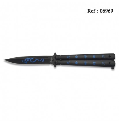 knife balisong night fighter II black 10.5 cm