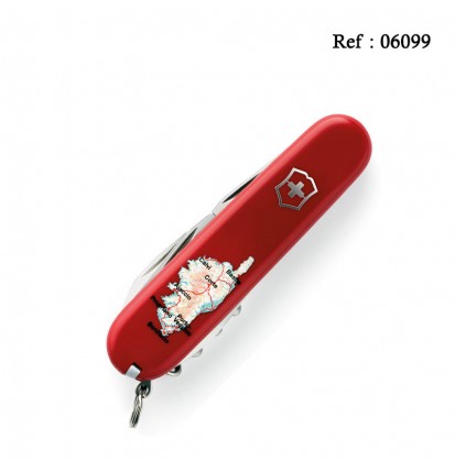 Couteau VICTORINOX Spartan rouge décor "CARTE CORSE"