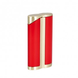 Lighter ADORINI jet curve red satin gold with cigar punch