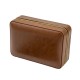 Travel humidor leathrette light brown for 4 cigars 205 x 140 x 80 mm