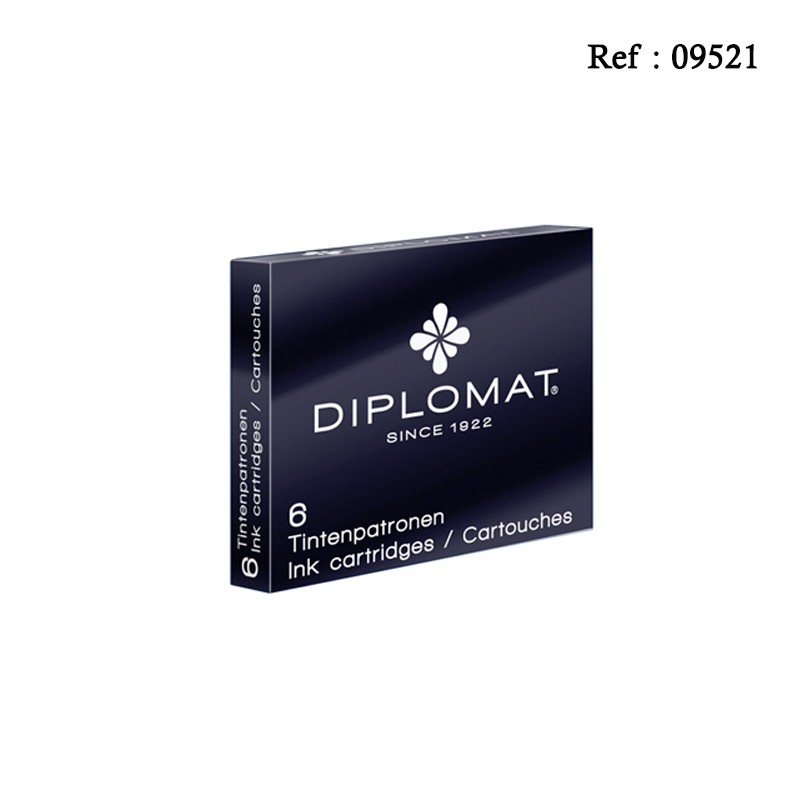 Cartouches DIPLOMAT display de 20 x 6, encre bleue royal