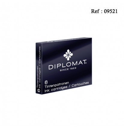 Cartouches DIPLOMAT display de 20 x 6, encre bleue royal