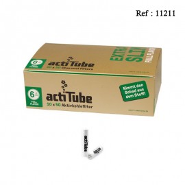 Filtres ActiTube Extra Slim 6 mm pour cigarette, display de 10 boîtes