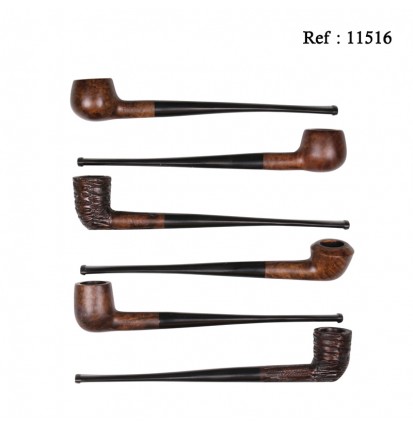 churchwarden pipes 8 cm with metal system assorted per 6 pcs