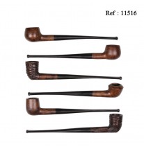 Pipes Churchwarden avec tire jus, longueur 8 cm, Lot de 6 assorties