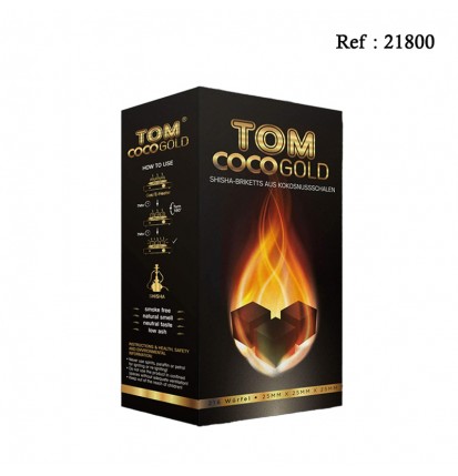 Charbon Naturel Tom Coco Gold, boîte de 72 cubes, 1Kg