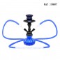 water pipe 2 tubes 25 cm base blue metallic