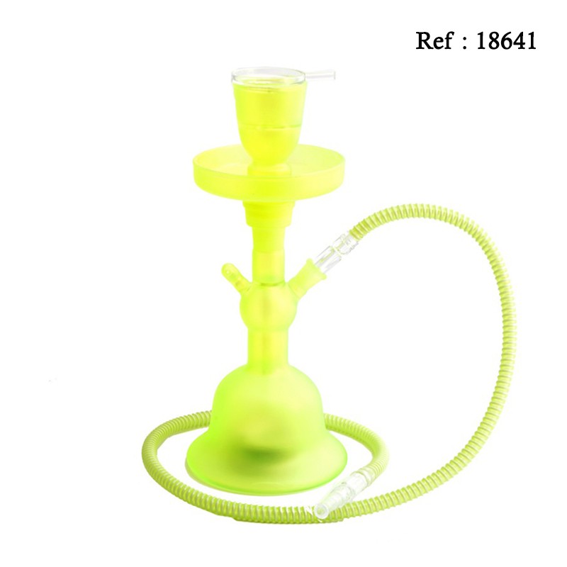 water pipe 35 cm 1 tube Fluo Green with Led base and Remote