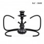 water pipe 2 tubes 25 cm base black metallic