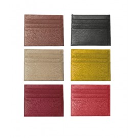 Card holder cow leather assorted per 12 pcs(black-red-green-yellow)