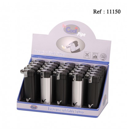 Pipe lighter COOL black and silver assorted per 25 pcs