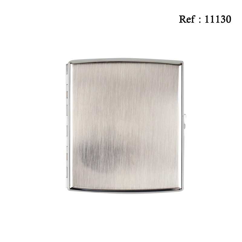 Etui 20 cigarettes JC Acier brossé plat