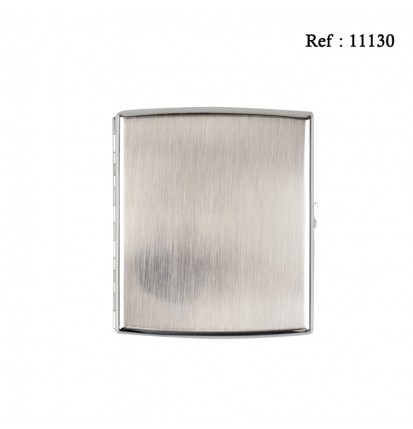 Etui 20 cigarettes JC Acier brossé plat