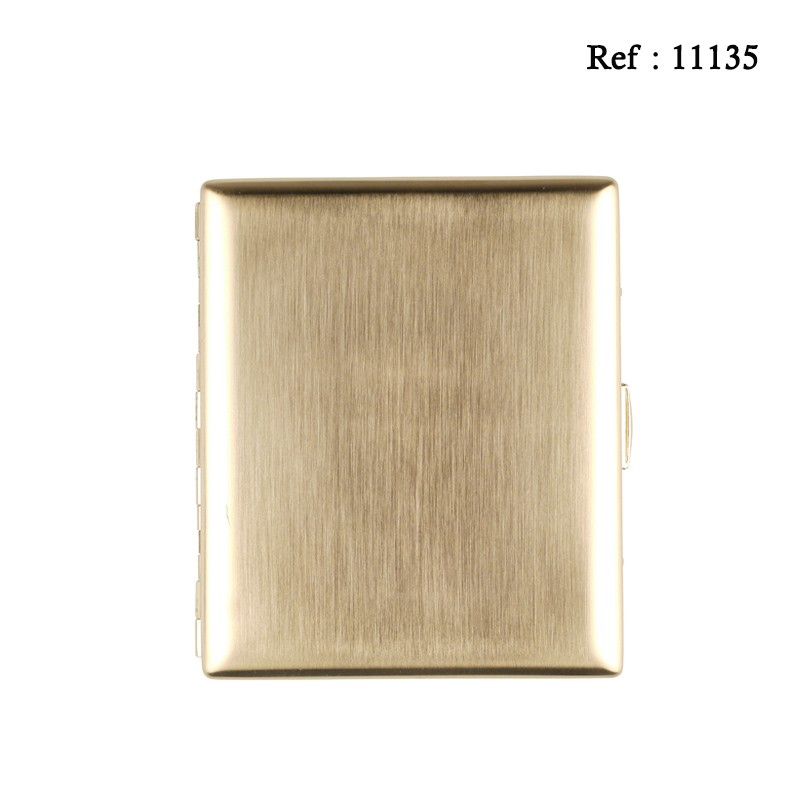 cigarette case metal gold colour brushed for 20 pcs