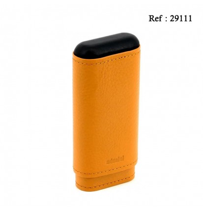 adorini cigar case real leather 2.- cigars crocus orange