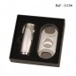 Coffret Briquet Triple Jet + Coupe cigare Chromé SKY