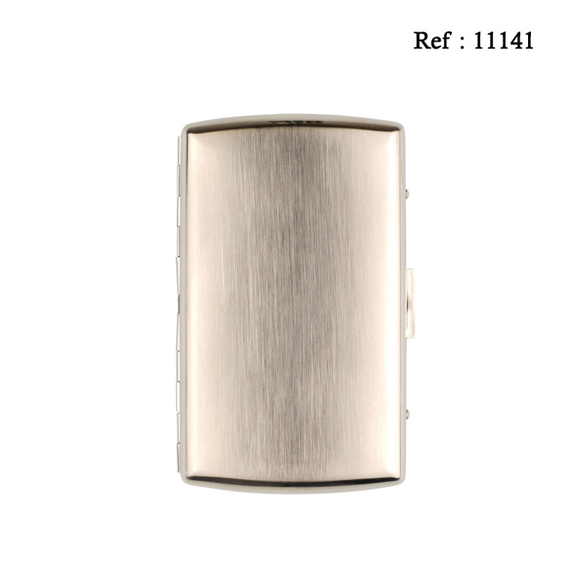 cogarette case metal chrom satin for 12 cigarettes 85 mm